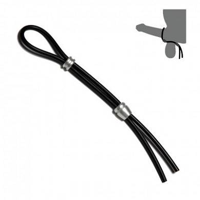 Double Cock Grip Penismanschette Granate Silber