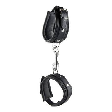 Fufesseln aus Leder in Schwarz