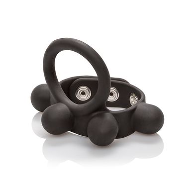 Weighted Ball Stretcher with Cock Ring large Silicone black