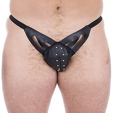 Jockstrap-Slip aus mit Nieten besetzten Leder