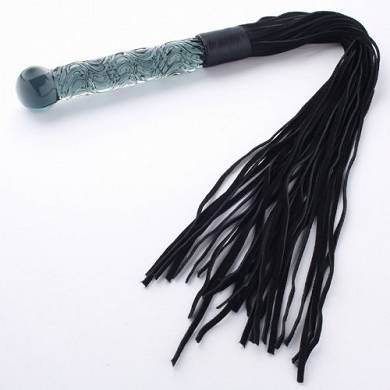 GlassIntimo Glasdildo HIBIKO Dildo mit Lederstreifen 21*4cm