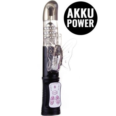 22,8 x 3 cm Perlenvibrator Shots Toys Rechargeable Butterfly black