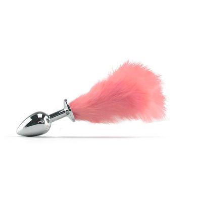  Buttplug Analplug mit aufregendem rosa Fell Rose Tail