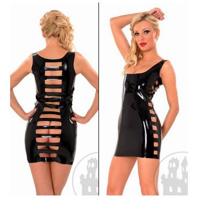 Latexkleid mit Cut-Outs am Rücken