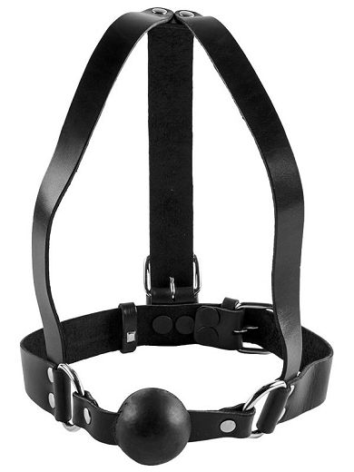 Kopfharness mit Silikon-Ballgag SCHWARZ
