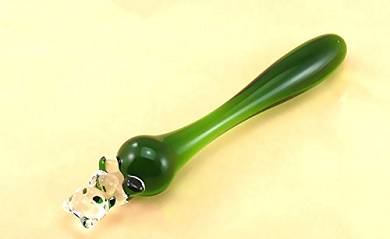 Greenpinecone Deluxe Bear shape Glass Dildo Glasdildo Crystal Buttplug Kristall Glas Anal-