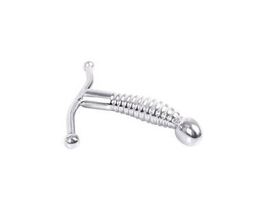 G-Punkt- und P-Punkt-Dildo aus Metall mit Riffeln