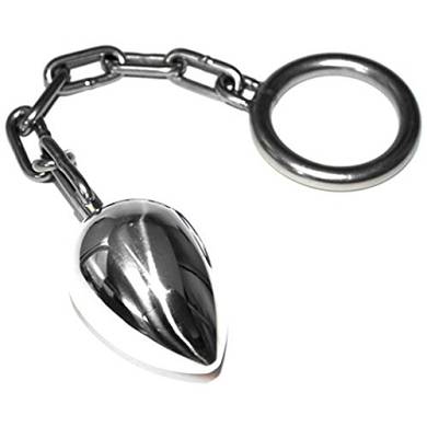 Analplug Ø 4.90cm #4005 an Kette mit Hodenring/Cockring Ø 4.50cm