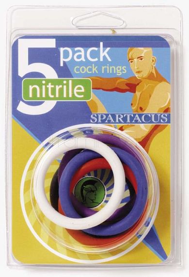 Spartacus 5 Pack Nitrile Cock Rings  3cm