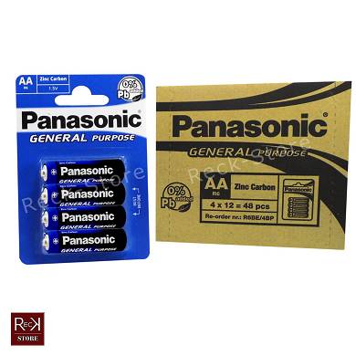 48 Batterien Panasonic GENERAL AA Zink Kohle Zinc Carbon Mignon 1,5V R6 UM3 OVP