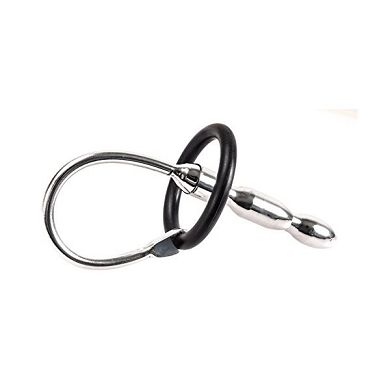 Eichelring mit Penis Plug Dilator Shorty mit Wellen mit flexiblem Ring - Einführtiefe