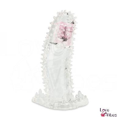 Genopptes Penis-Sleeve mit vibrierender Spitze
