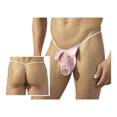 Herren String Pink Pig