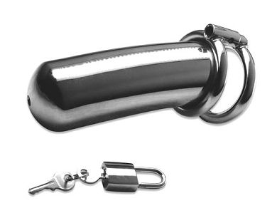 Keuschheitsrohr GERADE mit Doppel Cockring