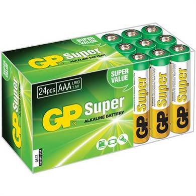 GP Super Alkaline AAA Batterien, 24 Stck, 1,5 V (03015AB24)