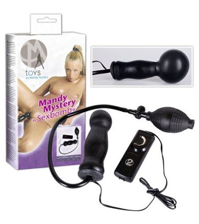Pumpbarer Anal Zapfen Vibrator -Black Sexbomb- (13cm)