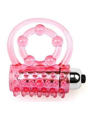 Vibrierender Penisring mit Klitoris-Verwhn-Noppen und 7 Stimulations-Varianten - pink