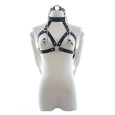 iEFiEL Sexy Damen Reizwäsche Offener Bust Ouvert Open Bra BH Fetisch Nippelklemmen Un