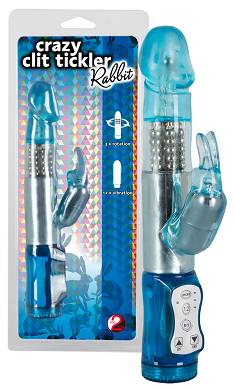 Blauer Perlenvibrator mit Klitoris-Reizarm