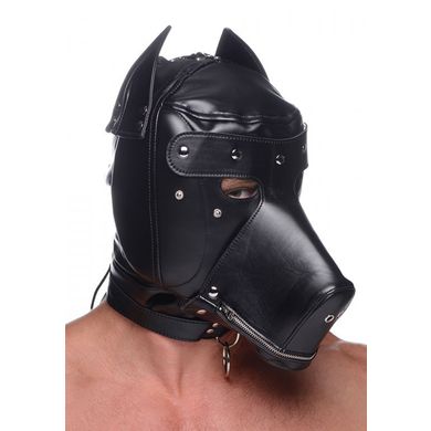 Master Series - Muzzled Universal Bdsm Hood With Removable Muzzle