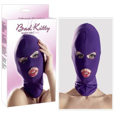 violette Stoff-Kopfmaske mit Augenöffnung
