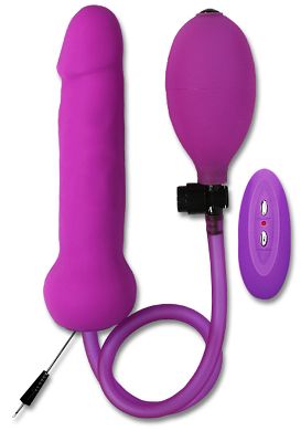 17 cm Pumpdildo - Vibrating Inflatable Silicone Dong purple