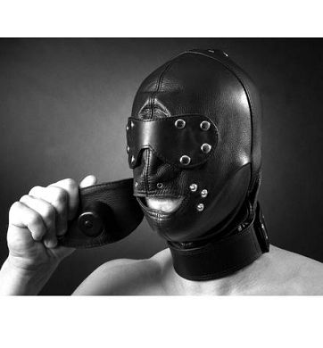 Ledermaske mit Knebel Gr. S/M