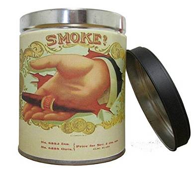 Smoke Eliminator Duft Zinn Kerze mit Vintage Cigar Hand Label 13 Oz (das eigene Candl
