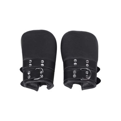 Faustbinder in Schwarz aus echtem Leder