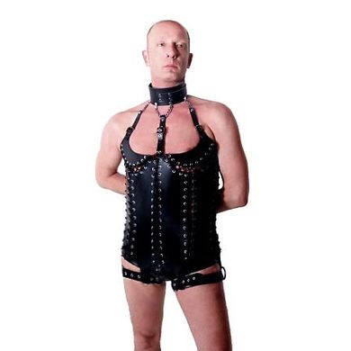 Leather Bondage Corset with Internal Prickers