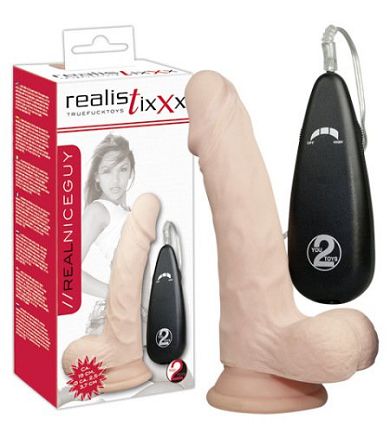 Realistixxx Real Nice Guy - Vibrator 19 cm lang mit Standsaugfu
