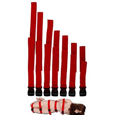 GAXmi Sexuelle Spielzeug Nylon 7-teilig Fesseln Bondage Set (Rot )