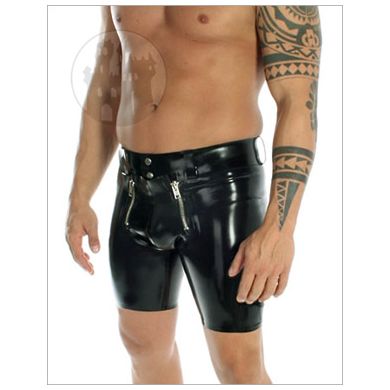 Latex Jeans m. 2 RV oberschenkellang