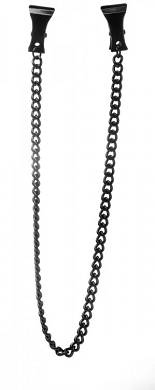 Schwarze Nippelklammern mit Kette