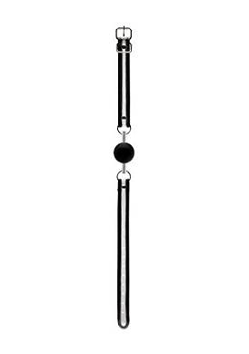 Bad Romance Translucent Mouth Gag with Black Stripes - Ballknebel / Mundknebel verstellbar