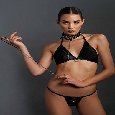 Bondage Halsband mit Leine