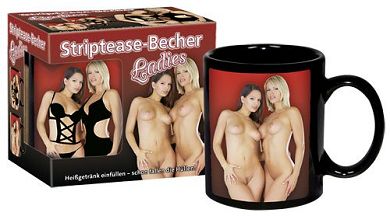 Strip-Tasse Ladies - aus Porzellan in Schwarz