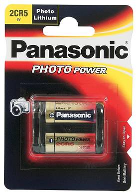 1x 2CR5 2CR5M Photo-Batterie Lithium von PANASONIC