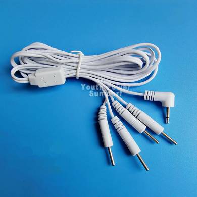 2 Elektrodenkabel Elektroden Kabel 2,5mm Stecker Vier 2mm Pin f. TENS EMS Geräte