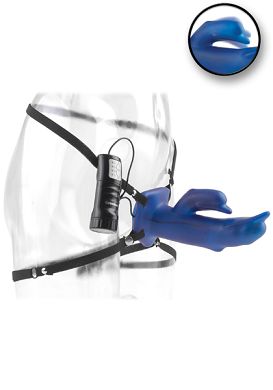 Fetish Fantasy - 23 cm Waterproof Diving Dolphin Hollow Strap-on blue