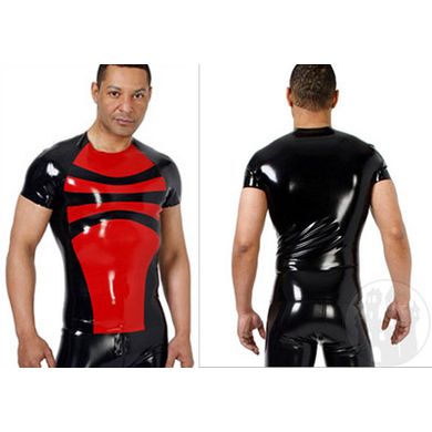 Latex Shirt mit Einsatz und drei Formstreifen