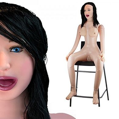 Sitzende. dunkelhaarige Liebespuppe Aufblasbare Sexpuppe aus 100% Latex