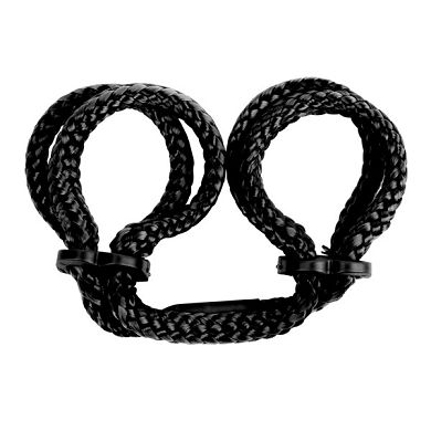 Japanese Silk Love Rope Ankle Cuffs schwarz