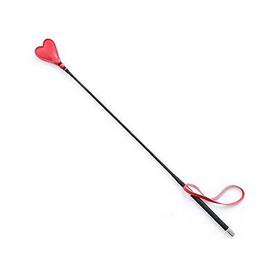 Gipfelstürmer Leder Peitsche Gerte. rotes Herz. mit Halteöse. schwarz rot