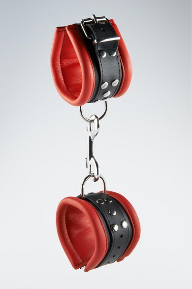 Hidden Desire XL-Handschellen, 100% Leder