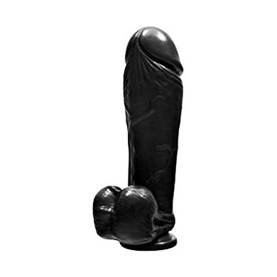 SI IGNITE Thick Cock mit Balls und Saugnapf. 25 cm (10 in). Schwarz