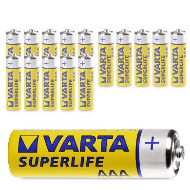 16 x Varta AAA SuperLife Micro LR03 Batterie - 1200mAh 1,5V Super Life 16 Stück