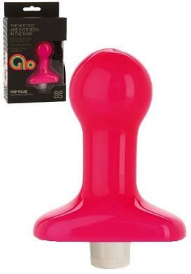 6,5 x 3 cm Doc Johnson vibrating GLO Butt Plug pop pink