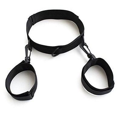 Omos Damen Halsband Schwarz Leder Bondage Fesseln SM Halsbänder und Handfesseln