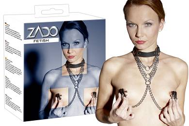 Leder-Halsfessel mit zwei Ringen
